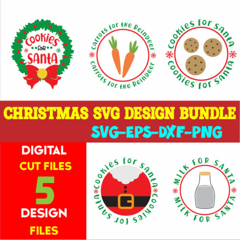 Christmas SVG T-shirt Design Bundle Volume-97 cover image.