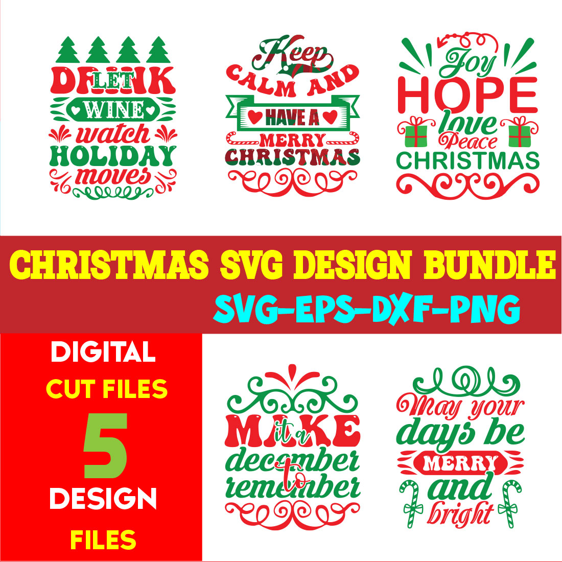 Christmas SVG T-shirt Design Bundle Volume-102 cover image.