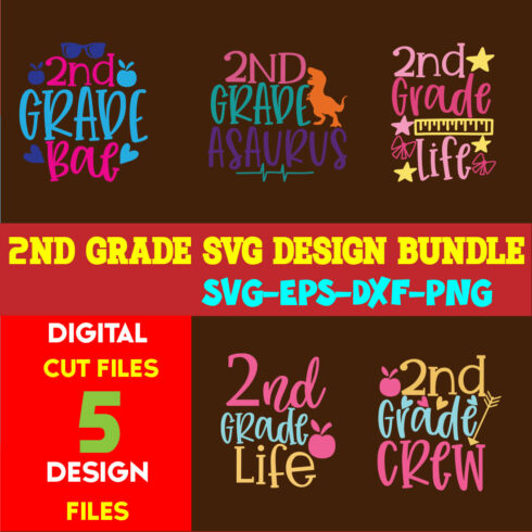 2nd Grade T-shirt Design Bundle Volume-01 cover image.