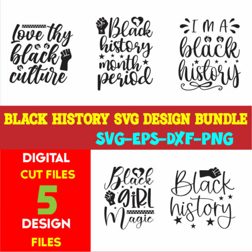 Black History T-shirt Design Bundle Vol-09 cover image.