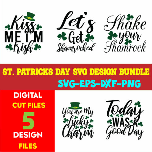St Patricks Day T-shirt Design Bundle Vol-09 cover image.