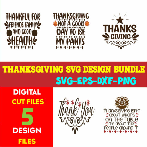 Thanksgiving T-shirt Design Bundle Vol-12 cover image.