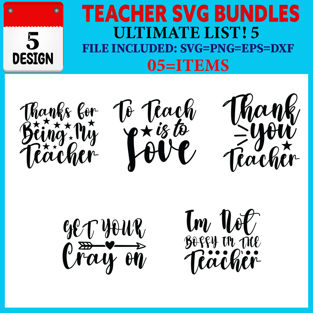 Teacher T-shirt Design Bundle Vol-06 cover image.