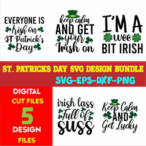 St Patricks Day T-shirt Design Bundle Vol-08 cover image.