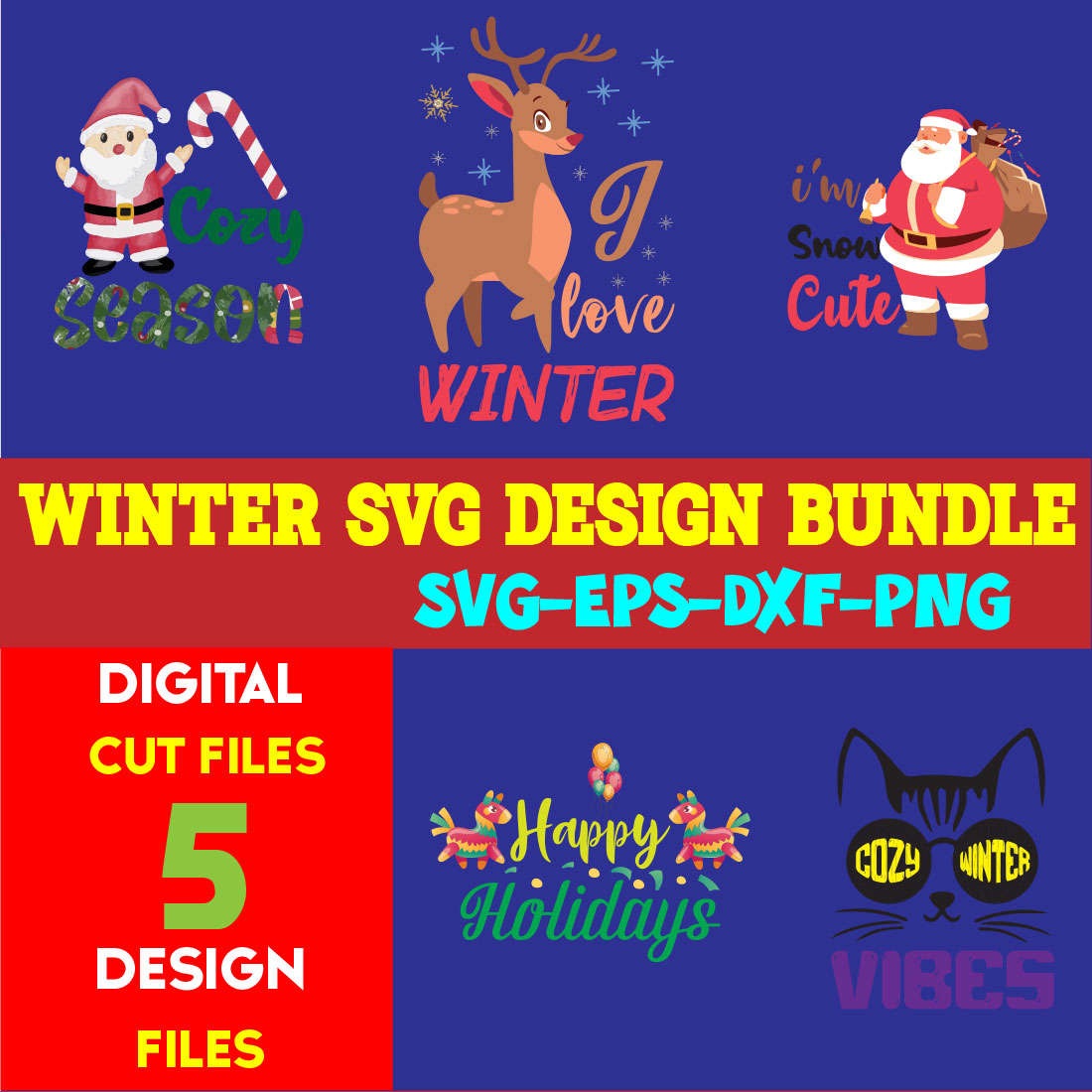 Winter Sticker T-shirt Design Bundle volume -06 cover image.