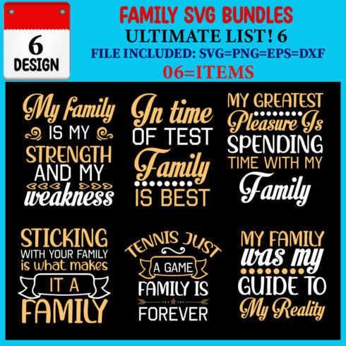 Family SVG T-shirt Design Bundle cover image.