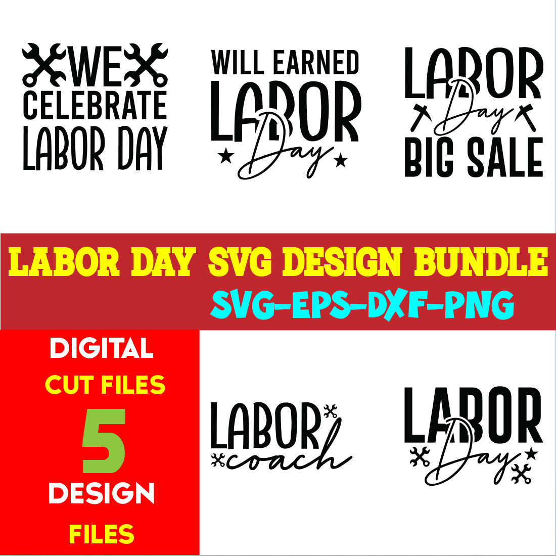 Labor Day T-shirt Design Bundle Volume-01 cover image.