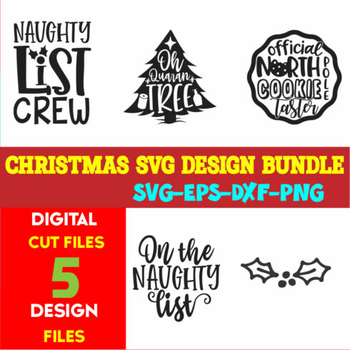 Christmas SVG T-shirt Design Bundle Volume-63 cover image.