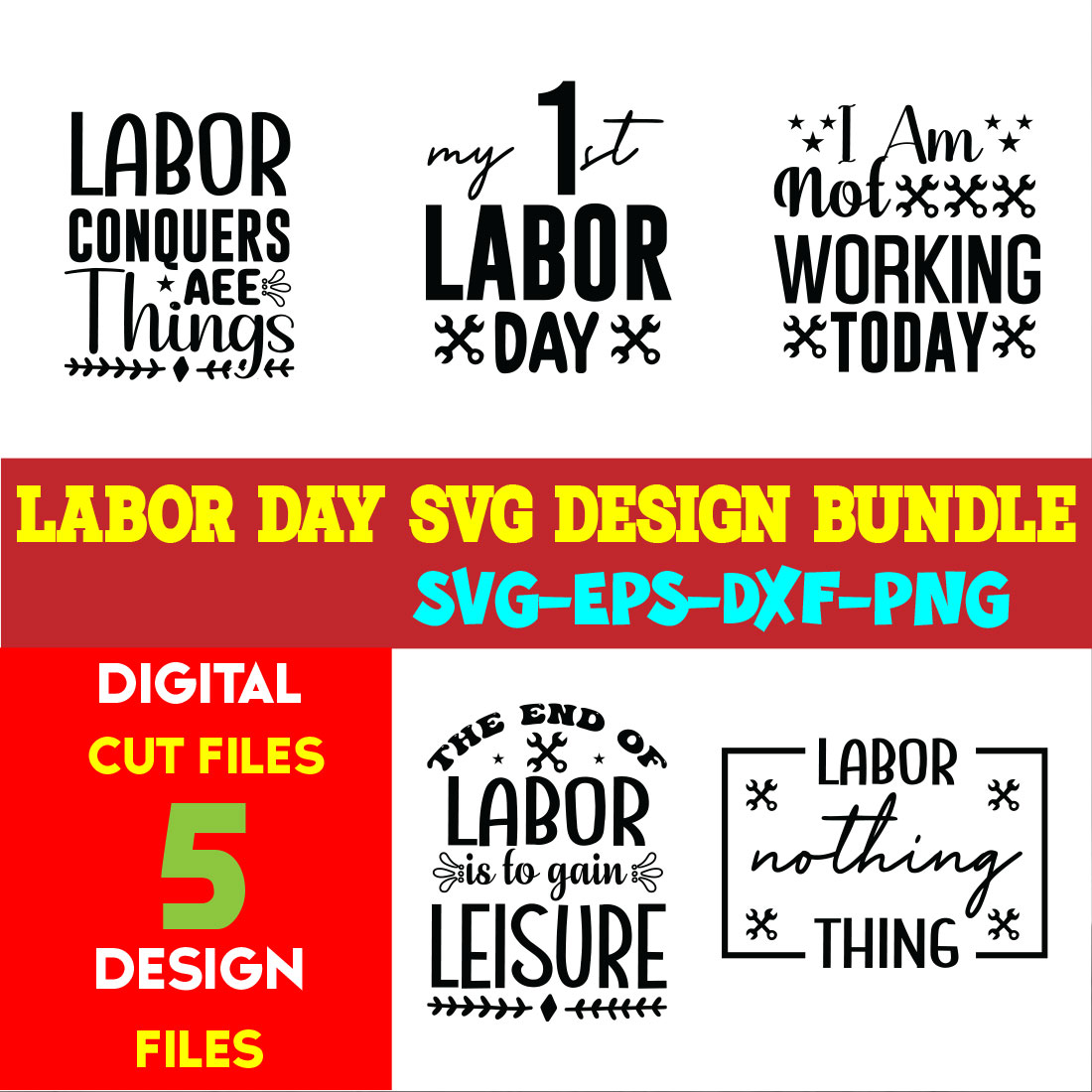 Labor Day T-shirt Design Bundle Volume-04 cover image.