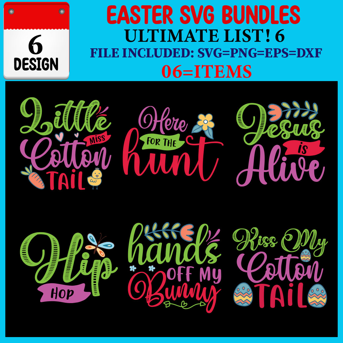 Easter SVG T-shirt Design Bundle cover image.