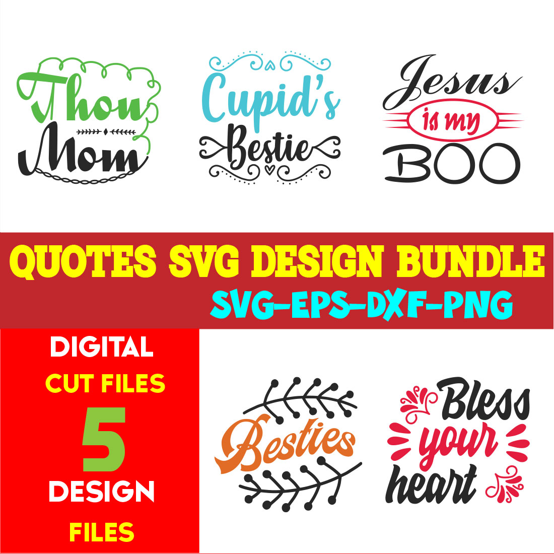 Quotes T-shirt Design Bundle Vol-17 cover image.