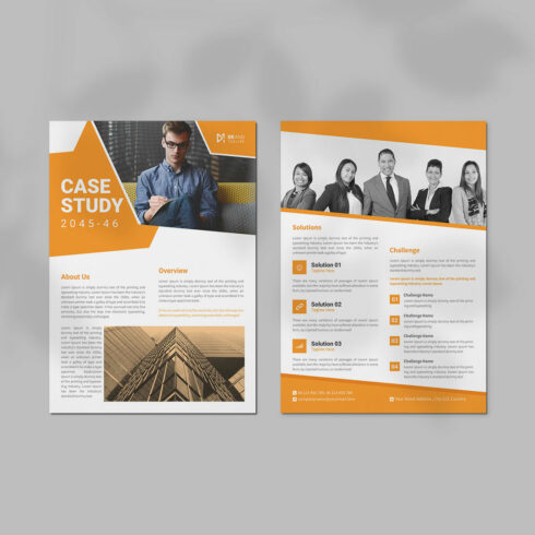 Case study flyer design template cover image.