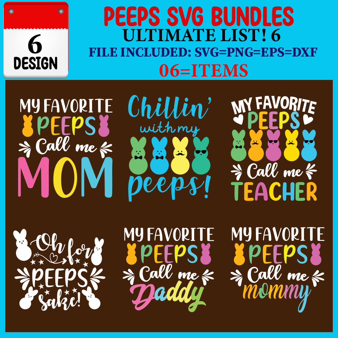 Peeps SVG T-shirt Design Bundle cover image.