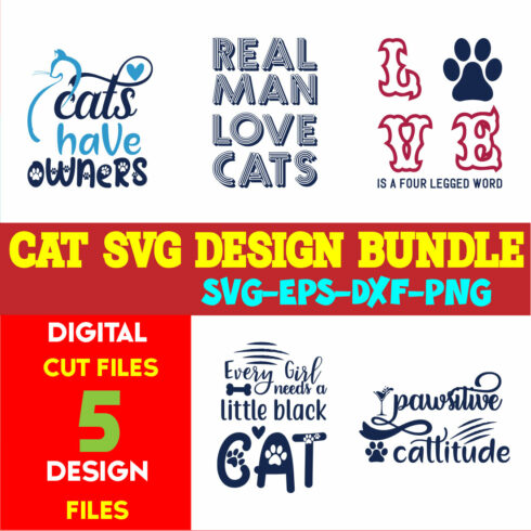 Cat T-shirt Design Bundle Volume-20 cover image.