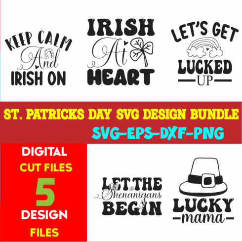 St Patricks Day T-shirt Design Bundle Vol-11 cover image.