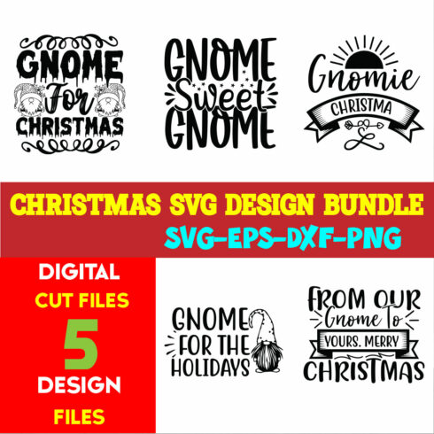 Christmas SVG T-shirt Design Bundle Volume-55 cover image.