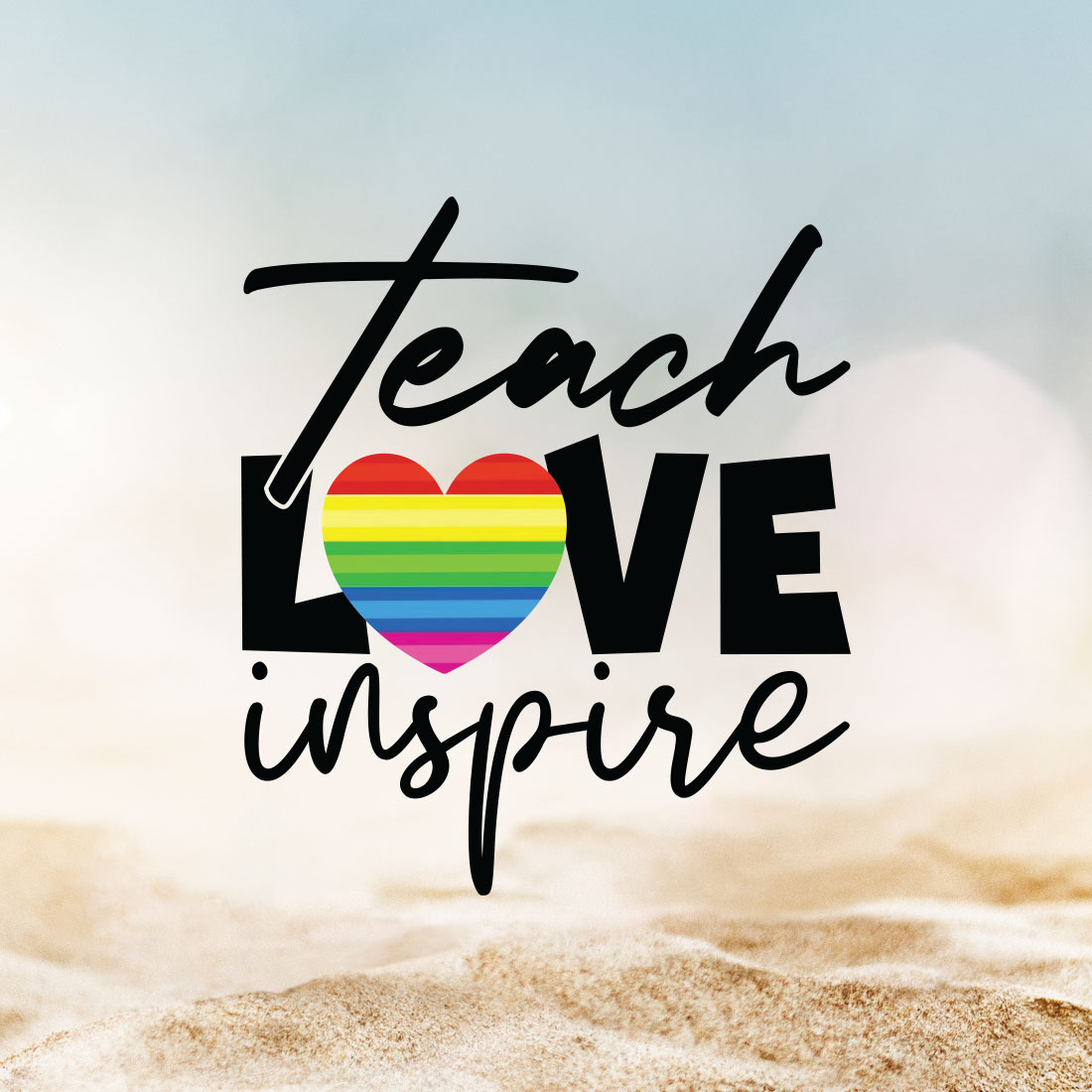 Teach Love Inspire Teacher's Day T-shirt Design 02 cover image.