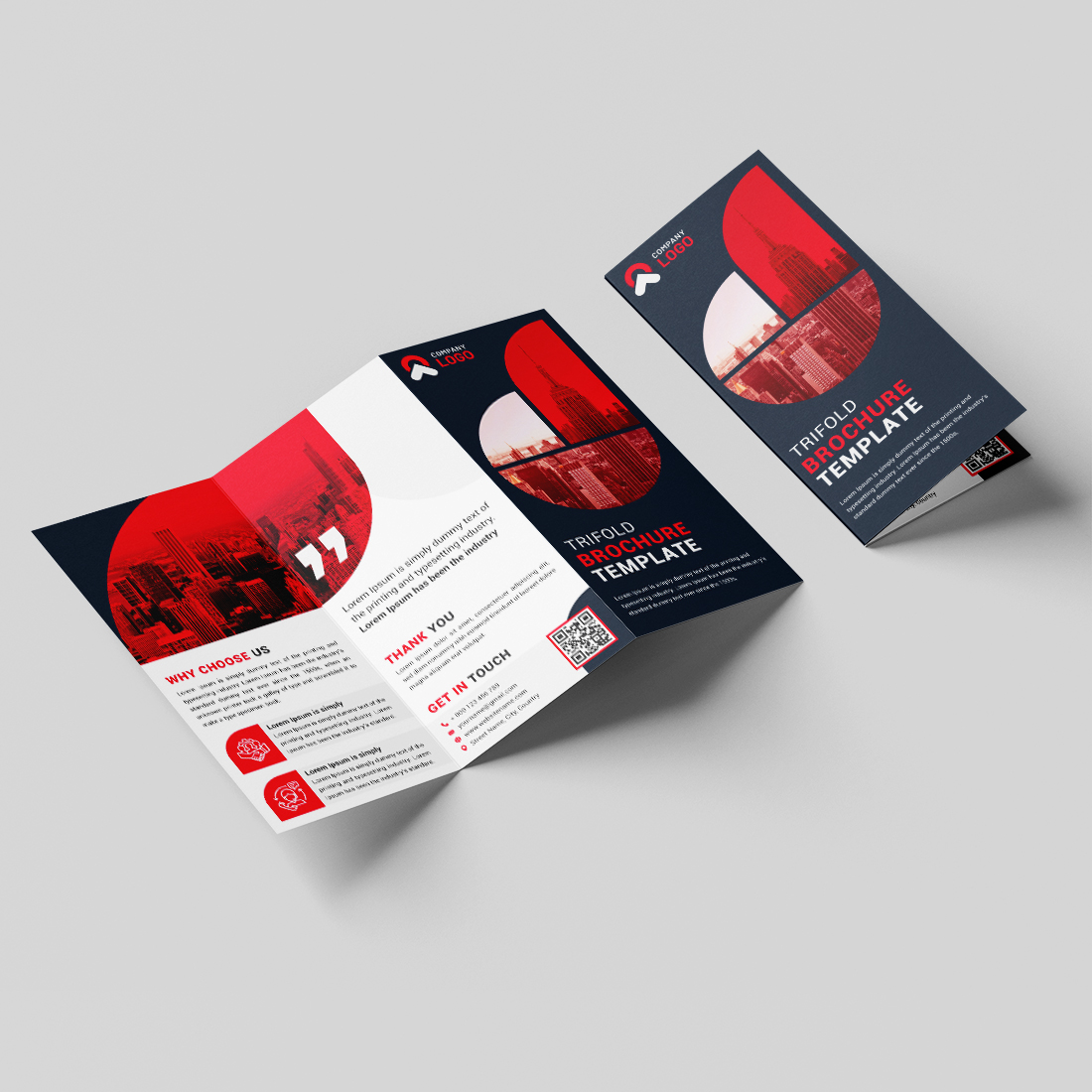 Minimal Trifold Brochure Template Design cover image.
