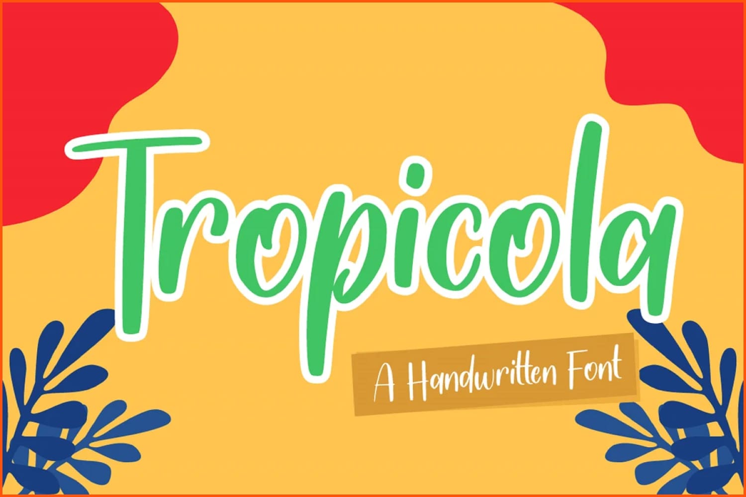 The word Tropicola in green on a yellow background.