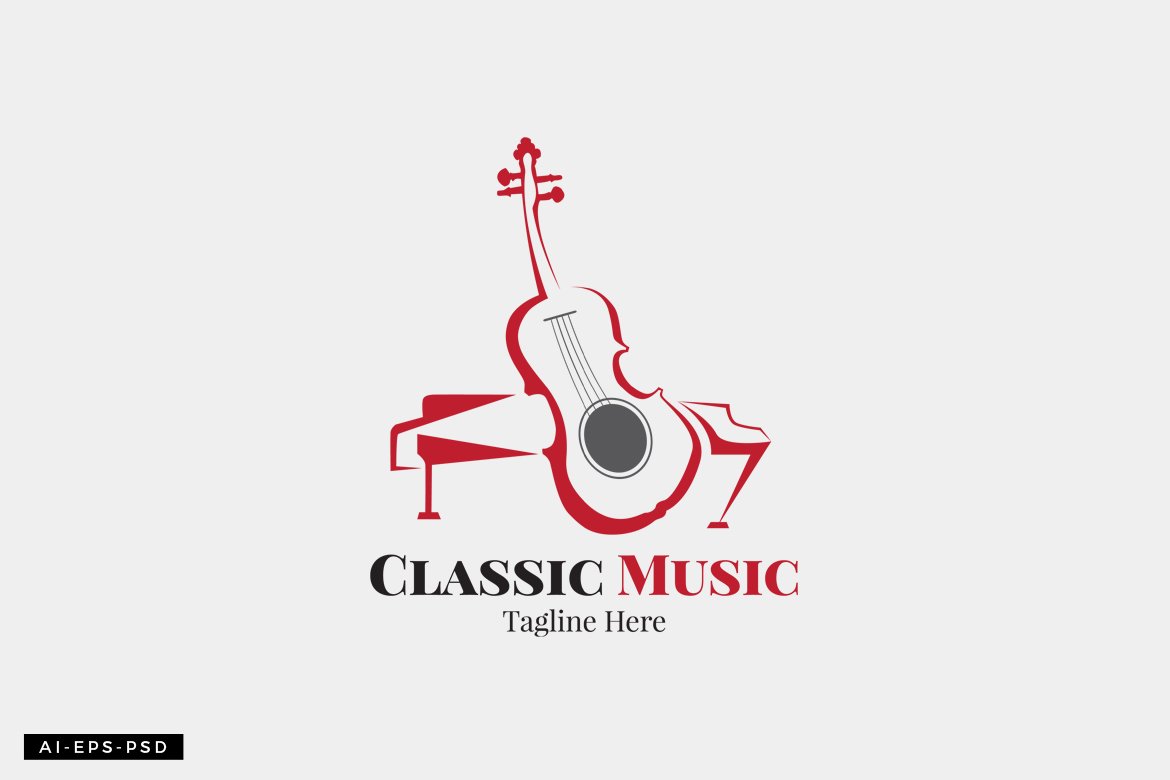 Classic Music Acoustic Note Logo cover image.