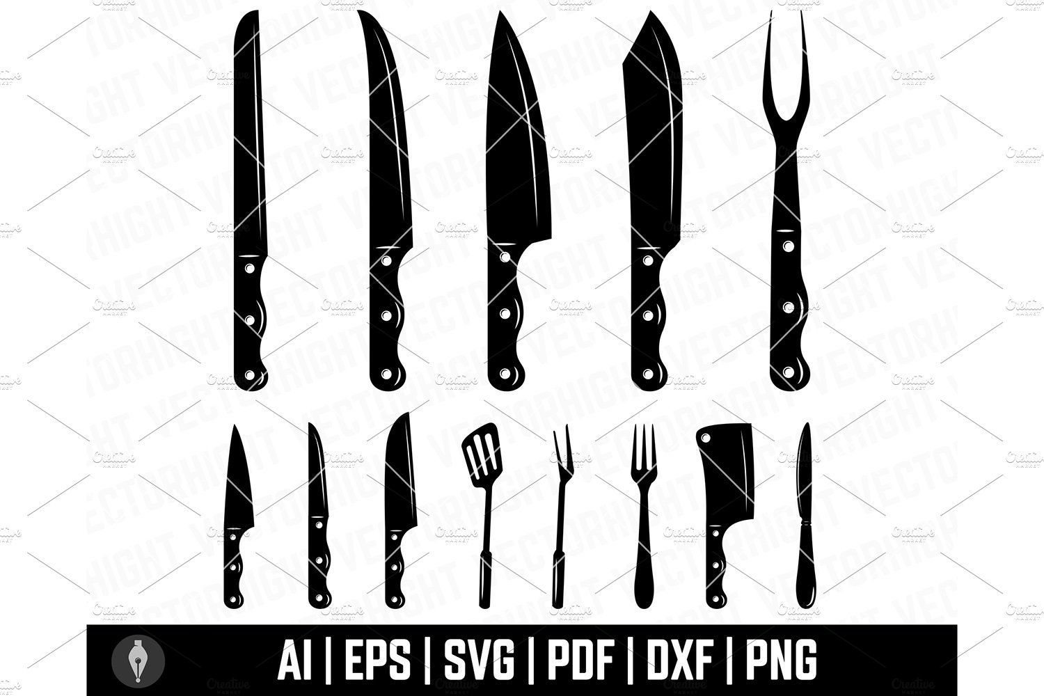 Kitchen appliances. Knife, fork cover image.