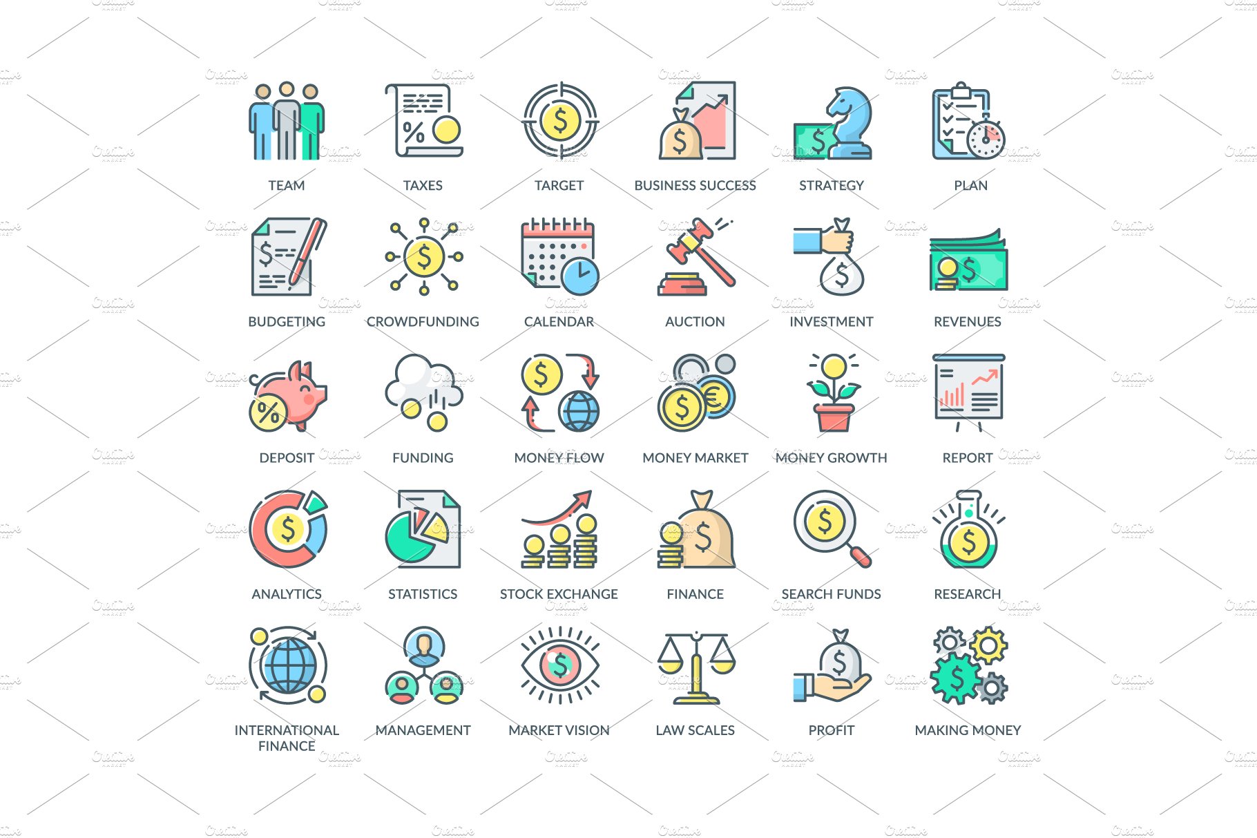 01. business finance icons cm 564