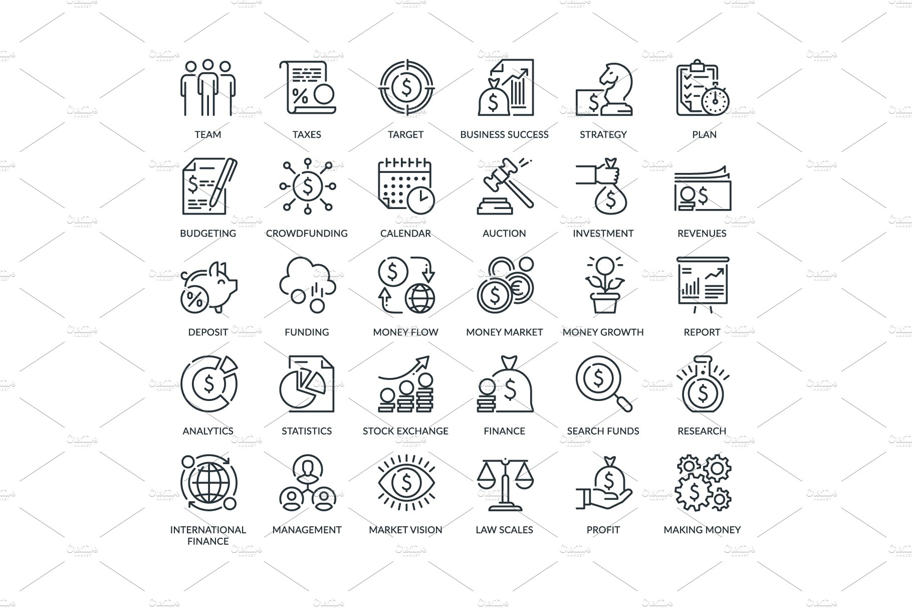 Business and Finance Icons preview image.