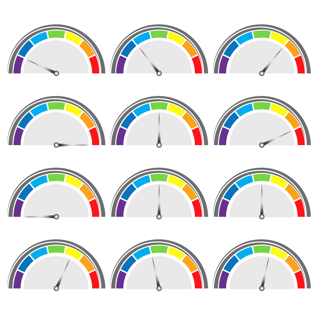 Rainbow Speed, Time Logo Icon Design Set preview image.