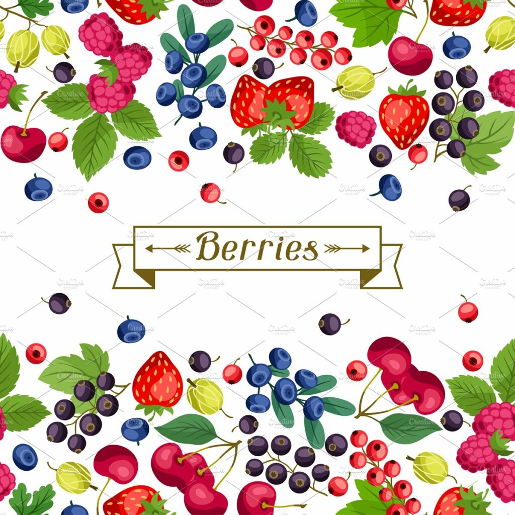 Seamless patterns with berries. – MasterBundles