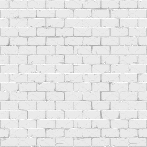 White brick wall seamless background cover image.