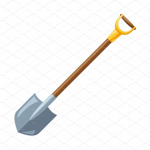 Illustration of garden shovel. cover image.