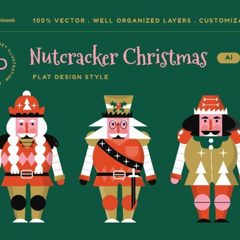 Nutcracker Christmas Illustration cover image.