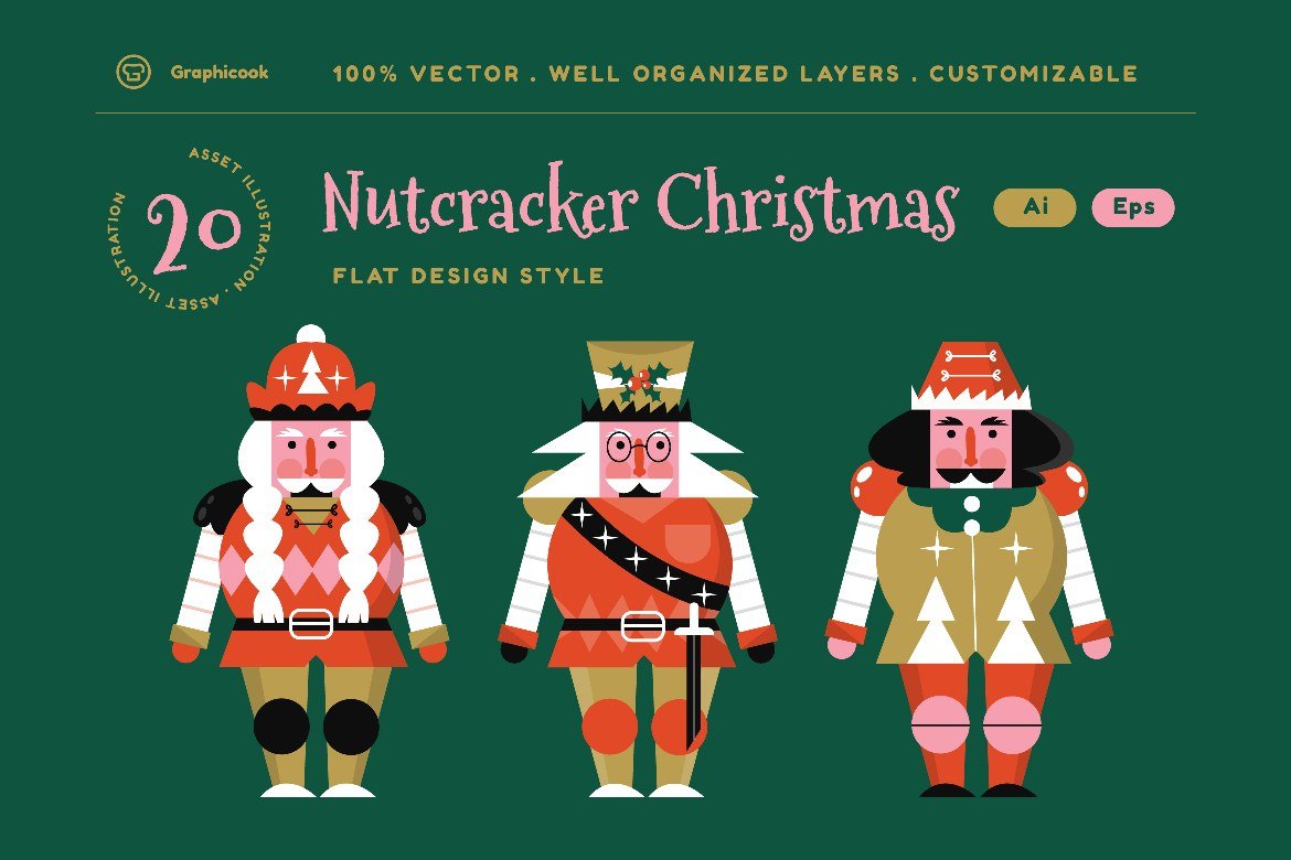 Nutcracker Christmas Illustration cover image.