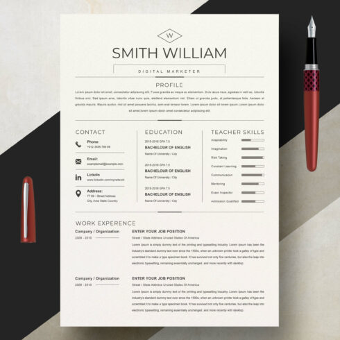 Digital Marketer Resume Template | Professional Resume Template | CV Template Design cover image.