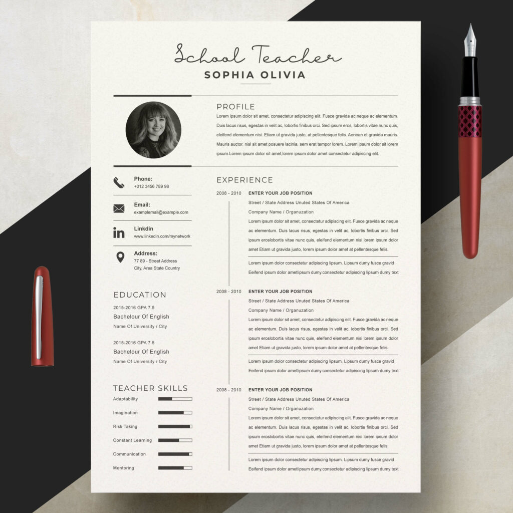 Clean Resume Template | Wonder Elegant Resume Template Word - MasterBundles