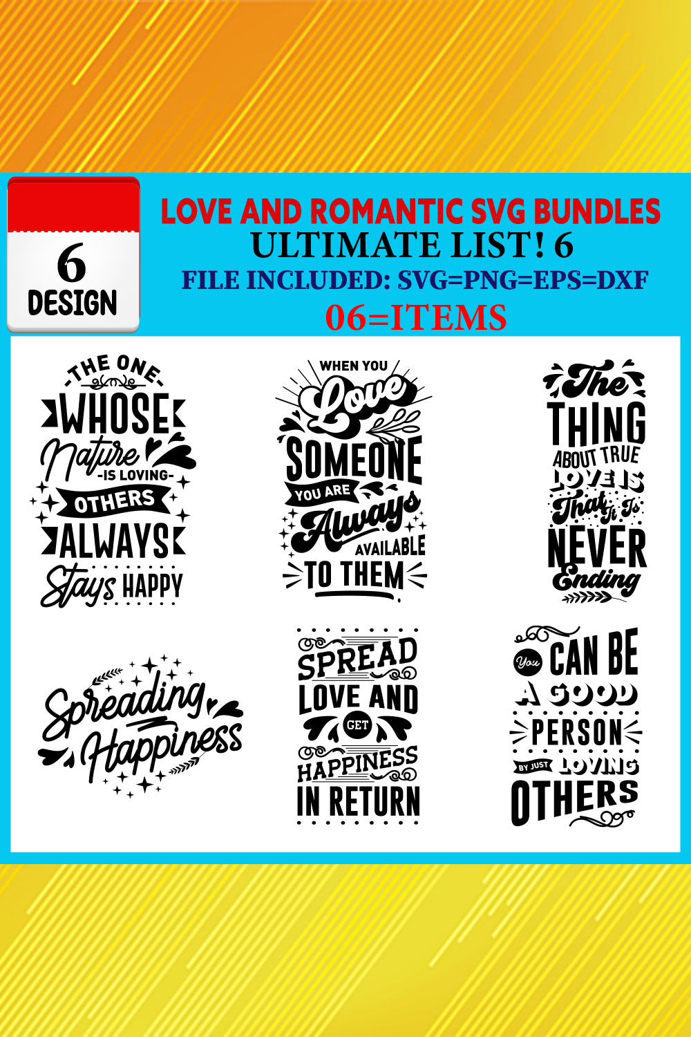 Love And Romantic T-shirt Design Bundle Vol-04 pinterest preview image.