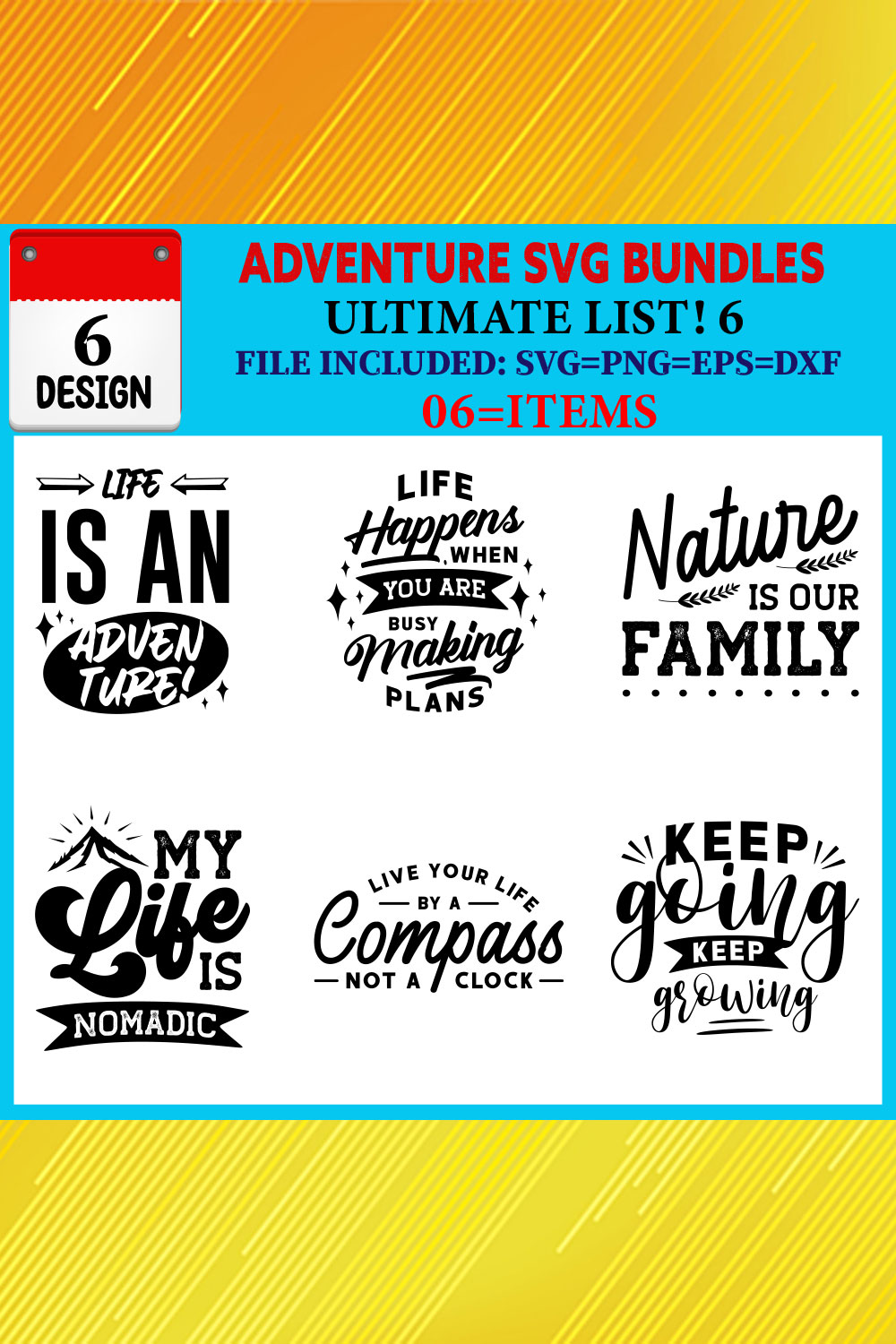 Adventure T-shirt Design Bundle Vol-05 pinterest preview image.