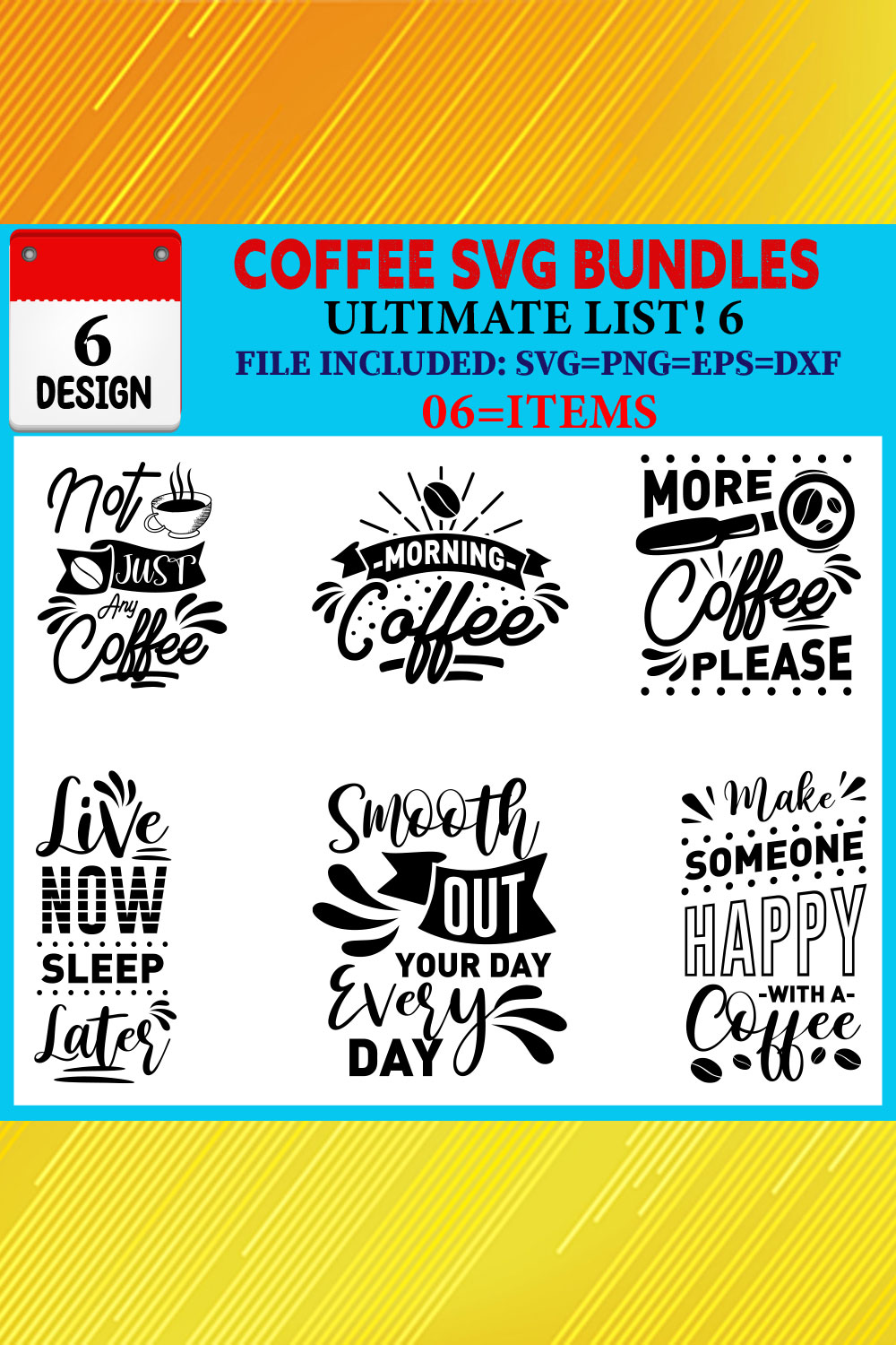 Coffee T-shirt Design Bundle Vol-04 pinterest preview image.