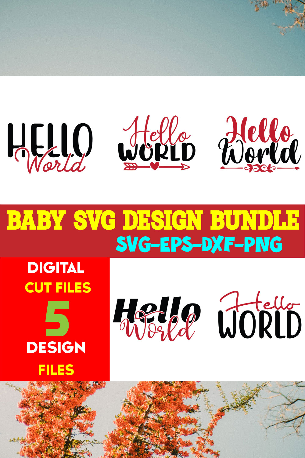 Baby T-shirt Design Bundle Volume-23 pinterest preview image.