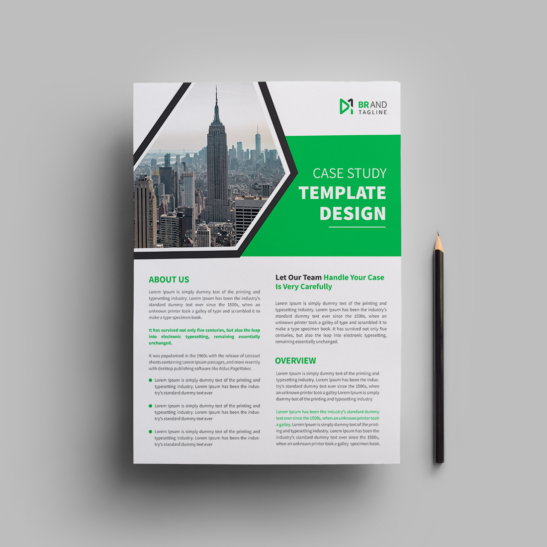 Case study design template preview image.