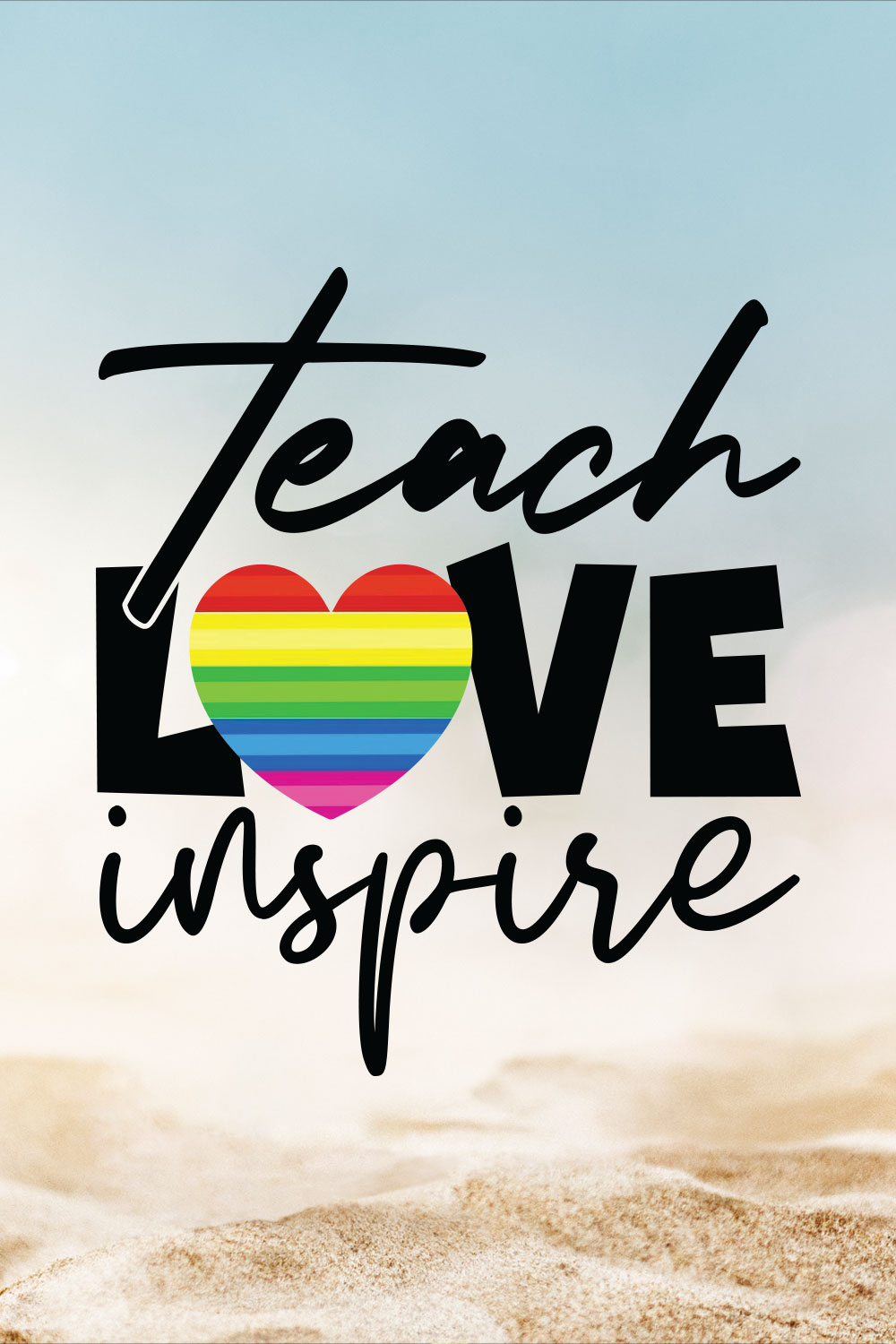 Teach Love Inspire Teacher's Day T-shirt Design 02 pinterest preview image.