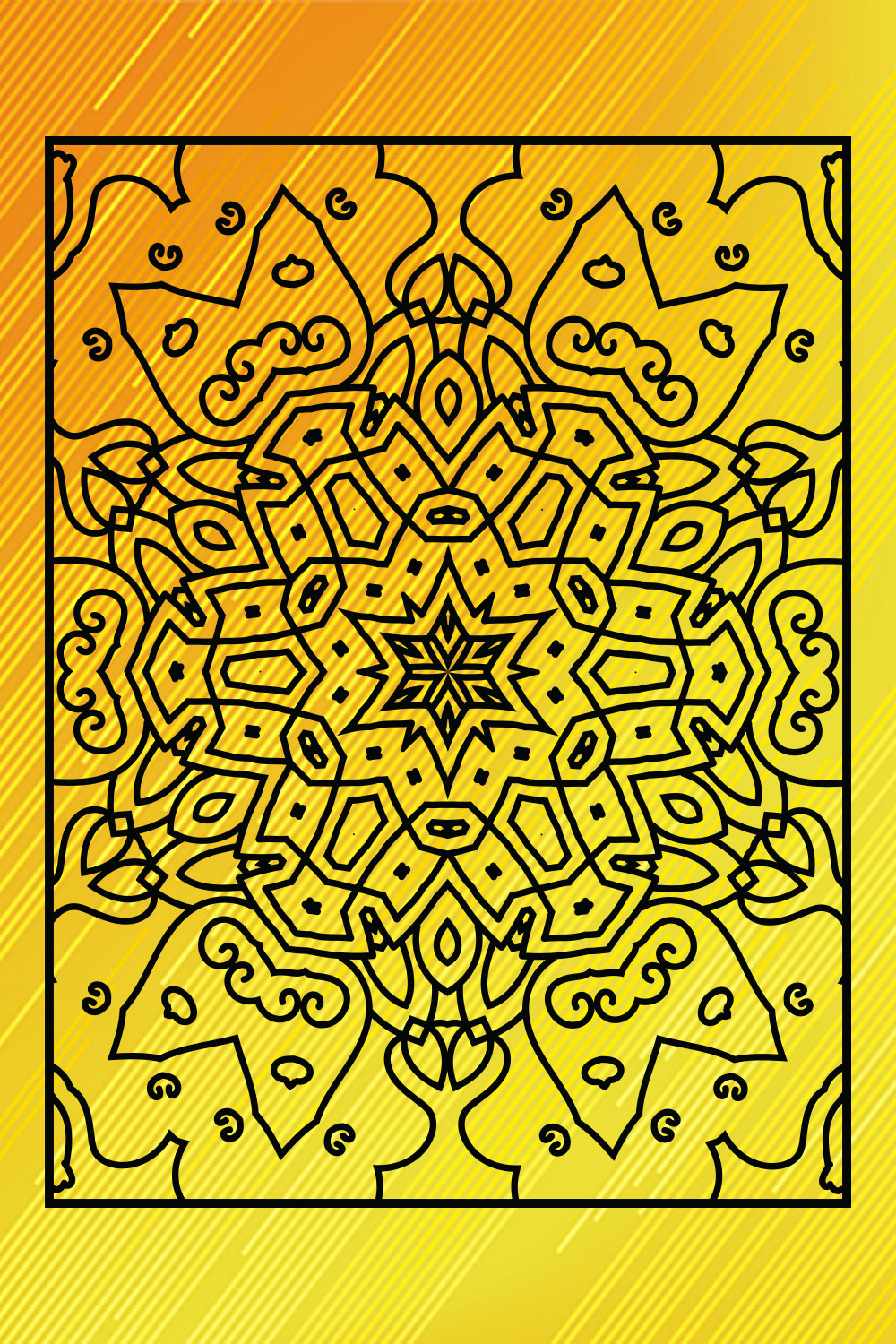 Adults Mandala Coloring Book Interiors Vol-44 pinterest preview image.
