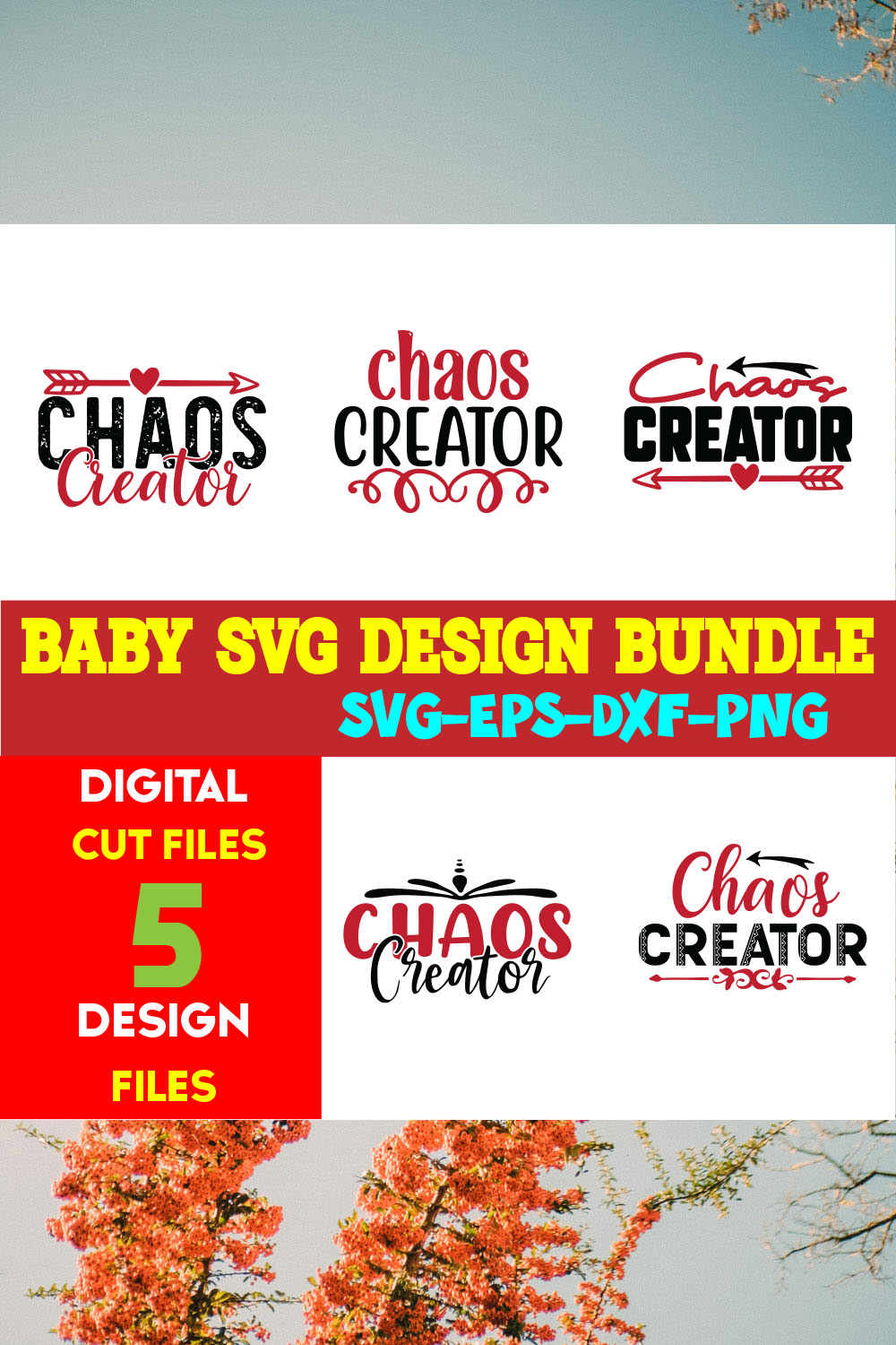 Baby T-shirt Design Bundle Volume-13 pinterest preview image.