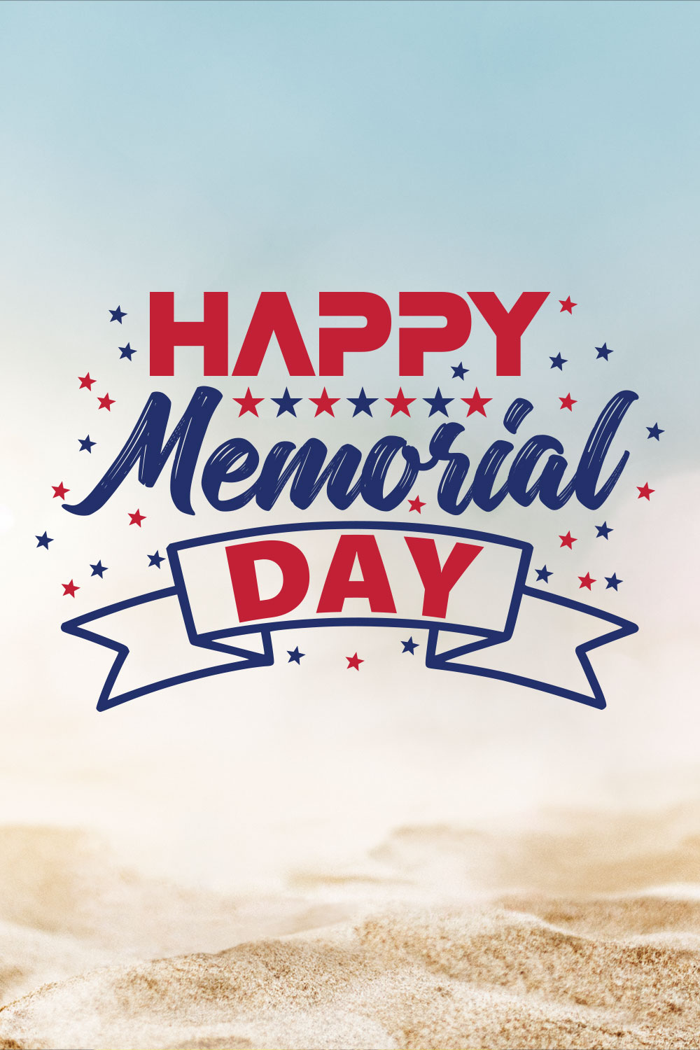 Happy Memorial Day pinterest preview image.