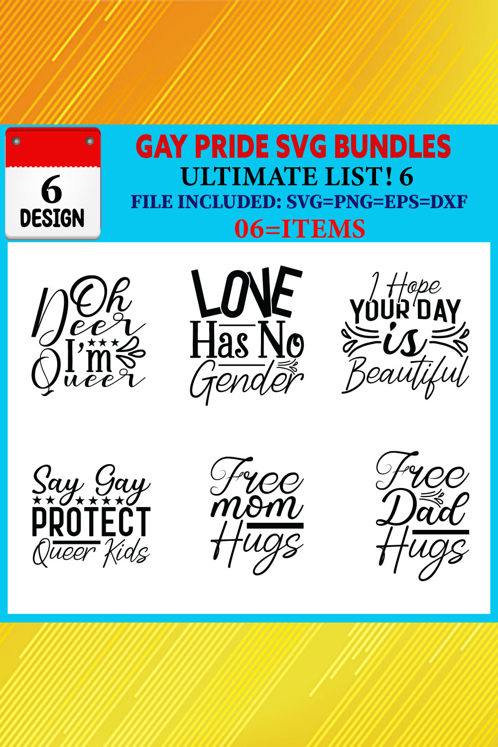 Gay Pride T-shirt Design Bundle Vol-02 pinterest preview image.