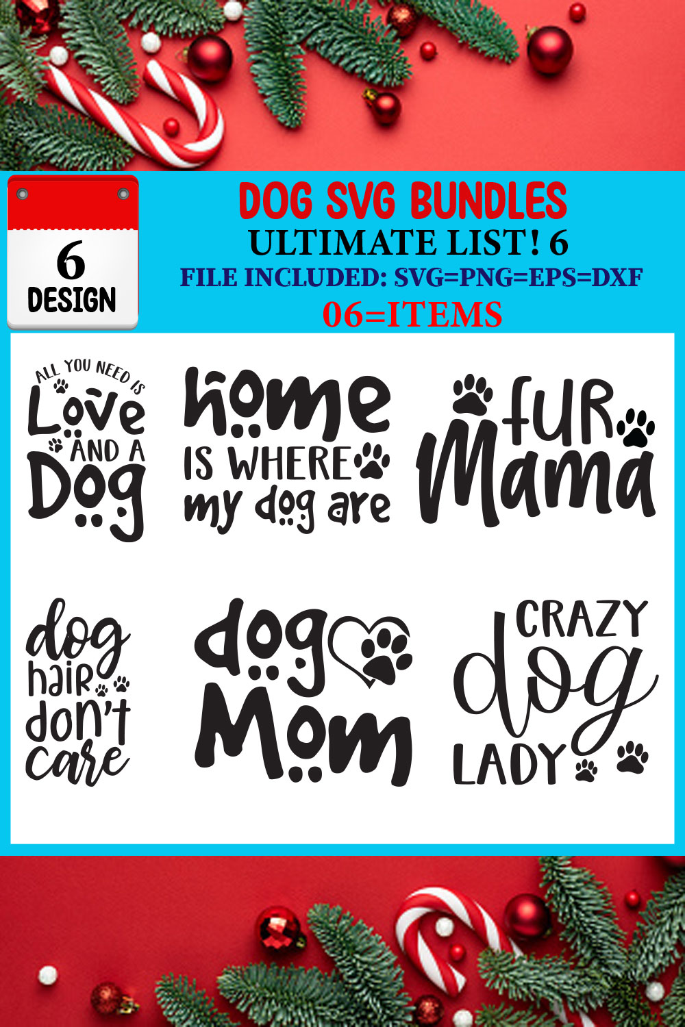 Dog T-shirt Design Bundle pinterest preview image.