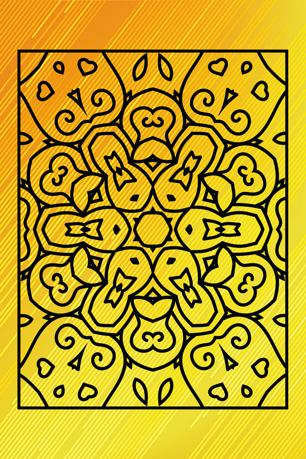Adults Mandala Coloring Book Interiors Vol-45 pinterest preview image.