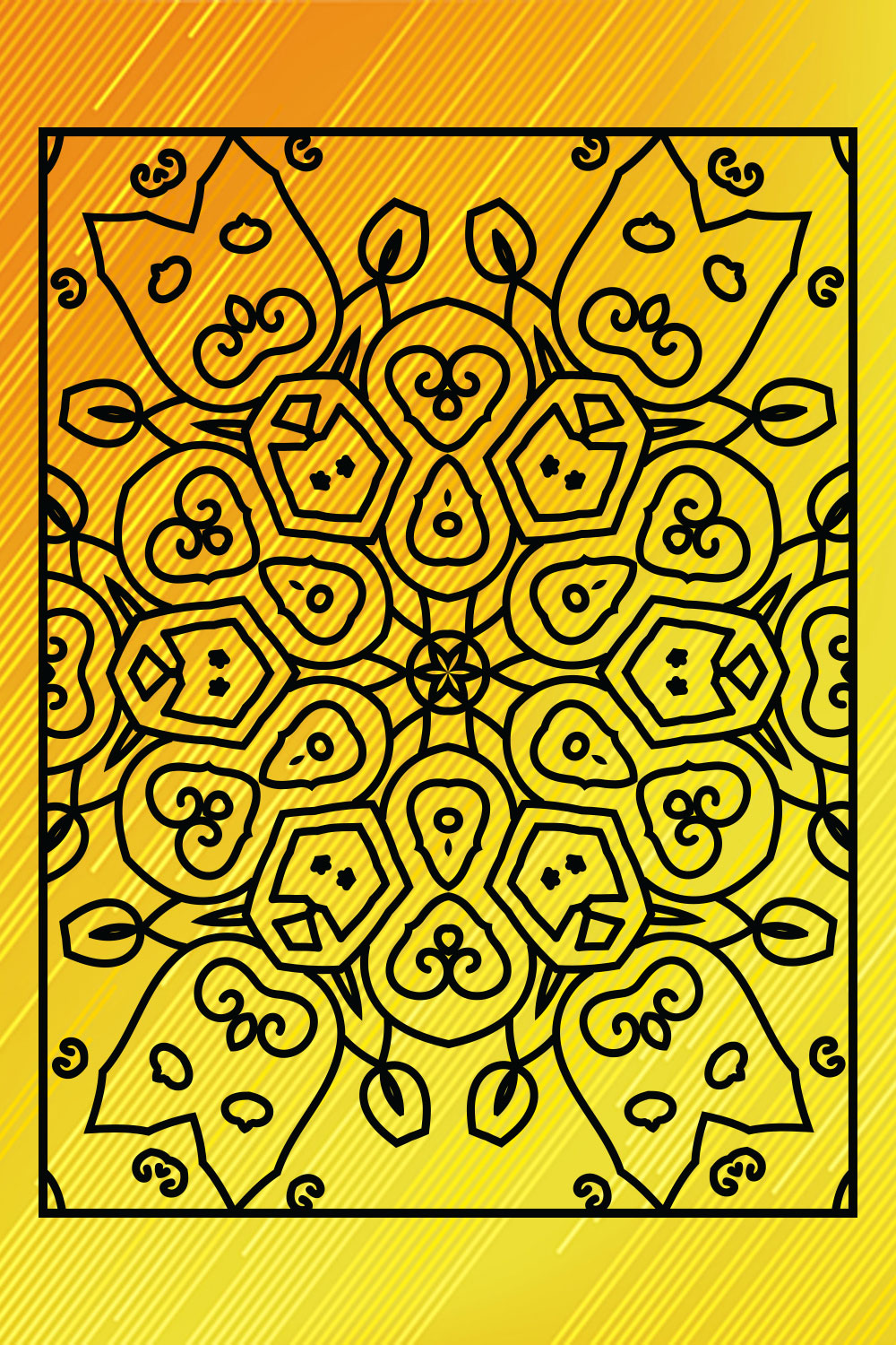 Adults Mandala Coloring Book Interiors Vol-47 pinterest preview image.