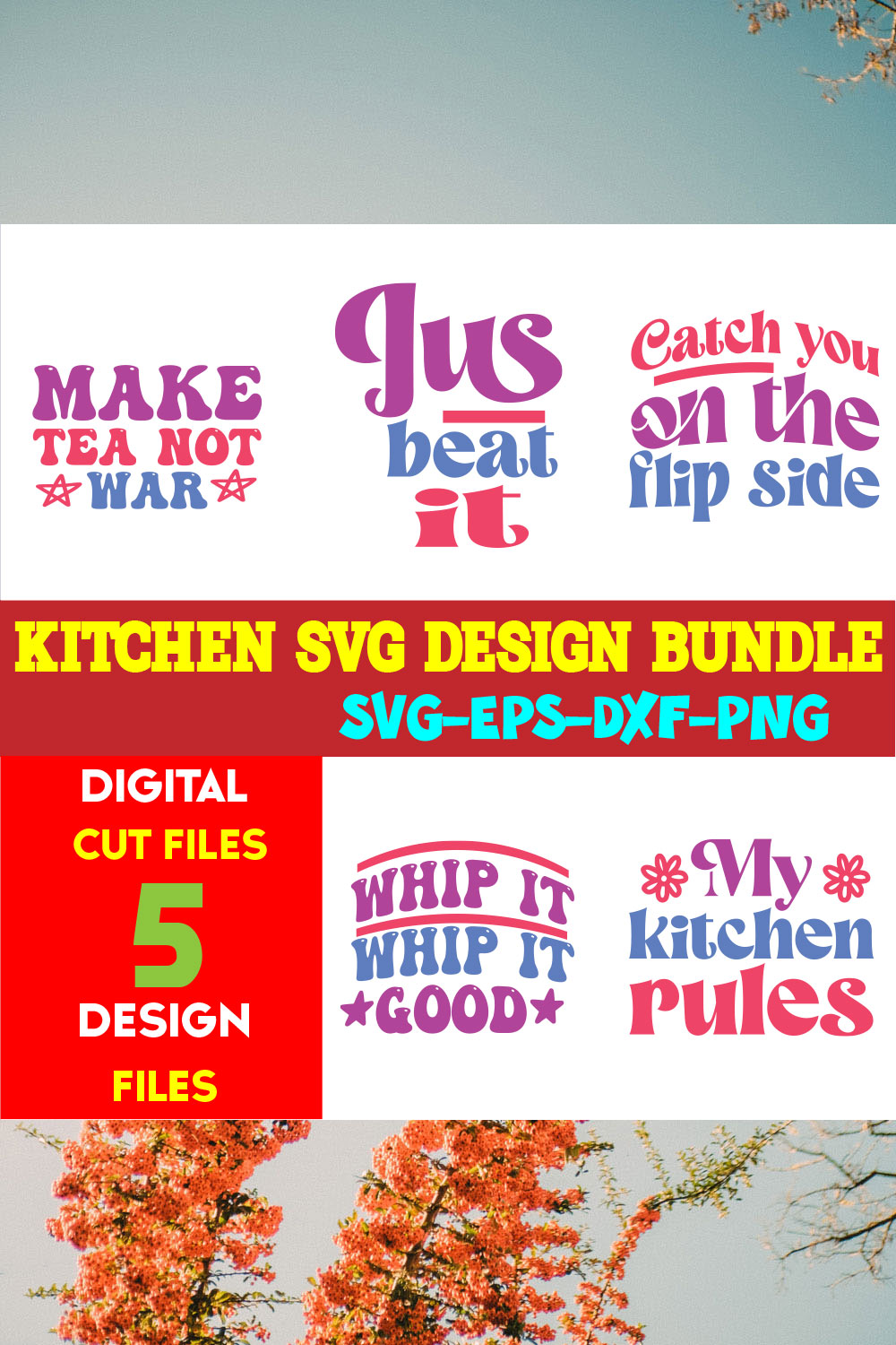 Kitchen T-shirt Design Bundle Vol-06 pinterest preview image.