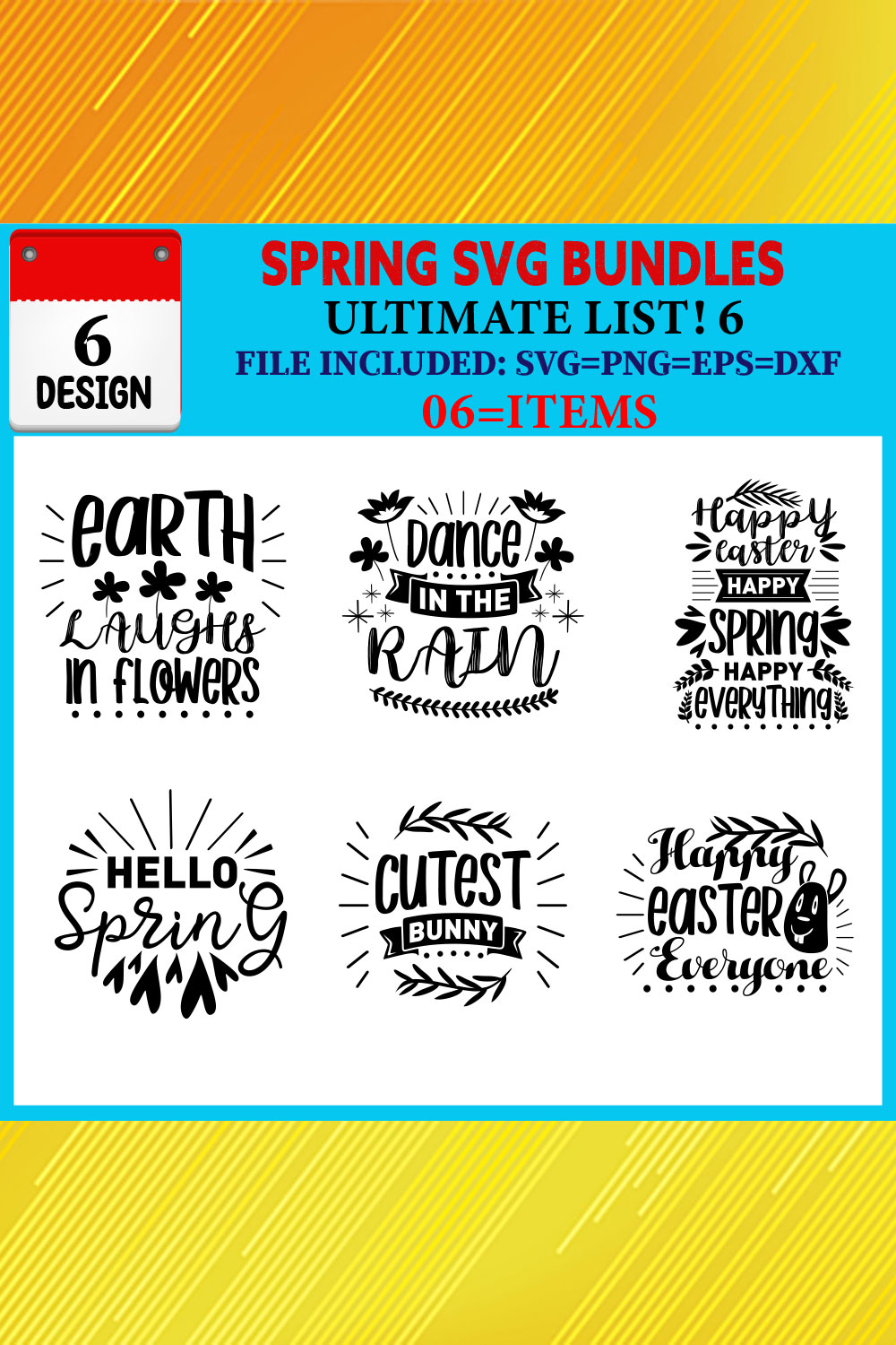Spring T-shirt Design Bundle Vol-03 pinterest preview image.